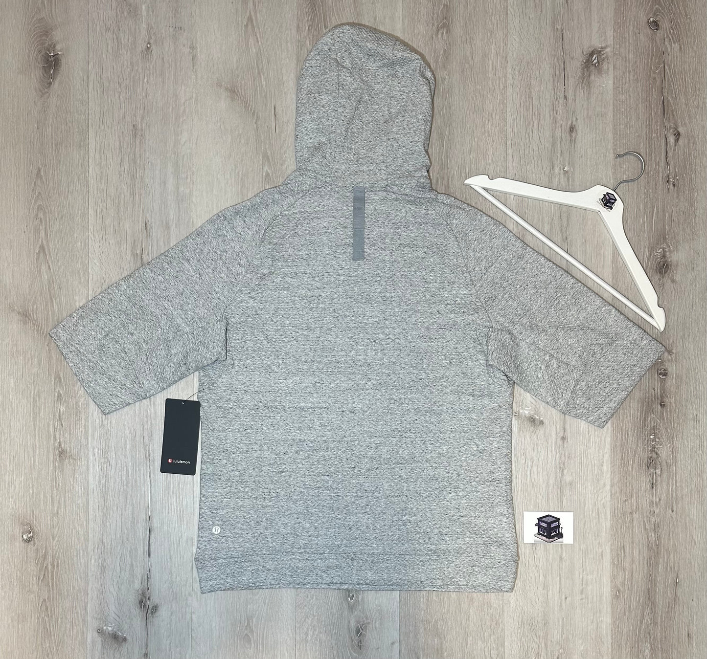 LULULEMON TEXTURED DOUBLE-KNIT COTTON HOODIE LIGHT GREY