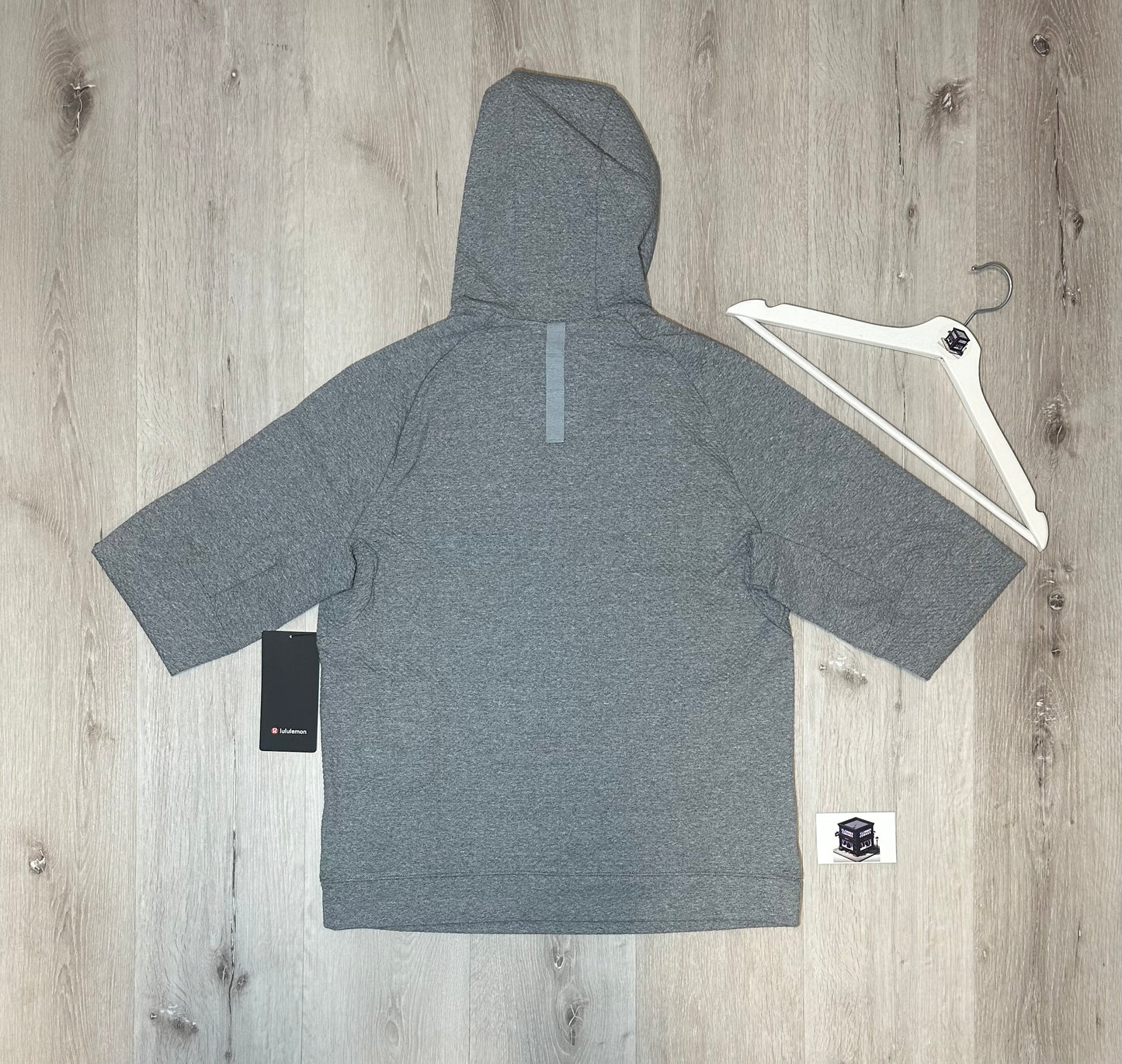 LULULEMON TEXTURED DOUBLE-KNIT COTTON HOODIE HEATHERED GREY