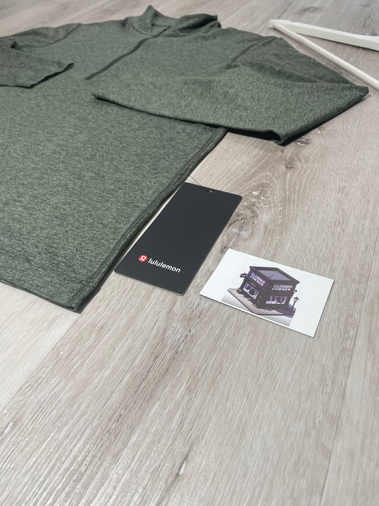 LULULEMON SOFT JERSEY HALF ZIP SLATE BROWN ARMY GREEN