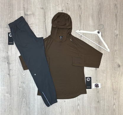 LULULEMON HOODIE TRACKSUIT WALNUT CRUNCH/GREY SIZE SMALL