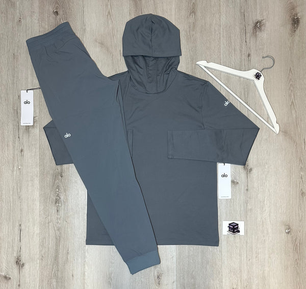 ALO CONQUER REFORM HOODIE TRACKSUIT STEEL GREY