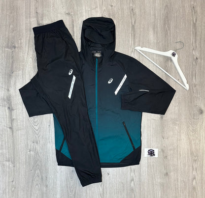 ASICS LITE SHOW TRACKSUIT TEAL/BLACK SIZE LARGE