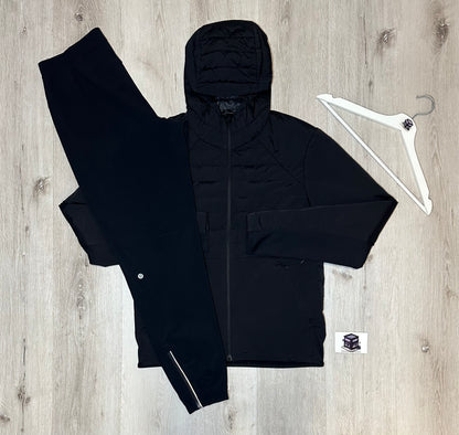 LULULEMON DOWN FOR IT ALL TRACKSUIT BLACK SIZE LARGE
