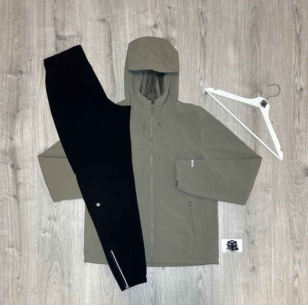 LULULEMON CROSS CHILL TRACKSUIT WARM ASH GREY/BLACK SIZE MEDIUM