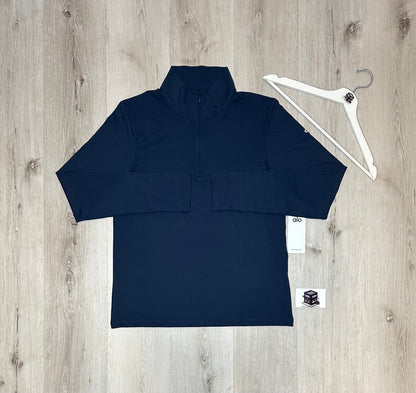 ALO CONQUER 1/4 ZIP REFORM LONG SLEAVE NAVY