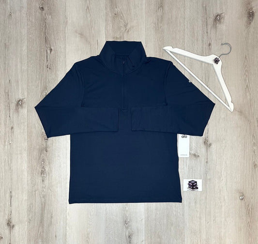 ALO CONQUER 1/4 ZIP REFORM LONG SLEAVE NAVY