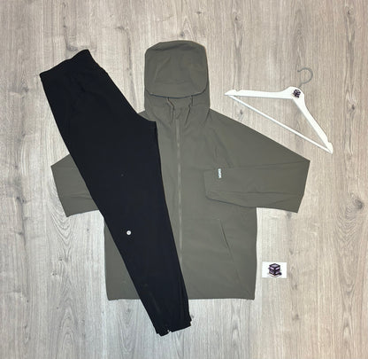 LULULEMON PACE BREAKER TRACKSUIT BEIGE/BLACK SIZE MEDIUM