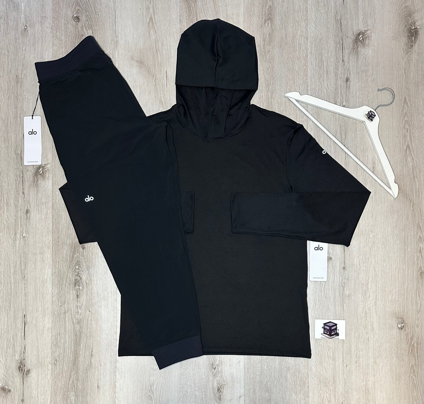ALO HOODIE TRACKSUIT BLACK