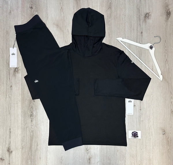 ALO CONQUER REFORM HOODIE TRACKSUIT BLACK