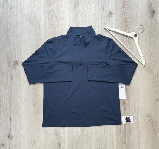 ALO CONQUER 1/4 ZIP REFORM LONG SLEAVE NAVY