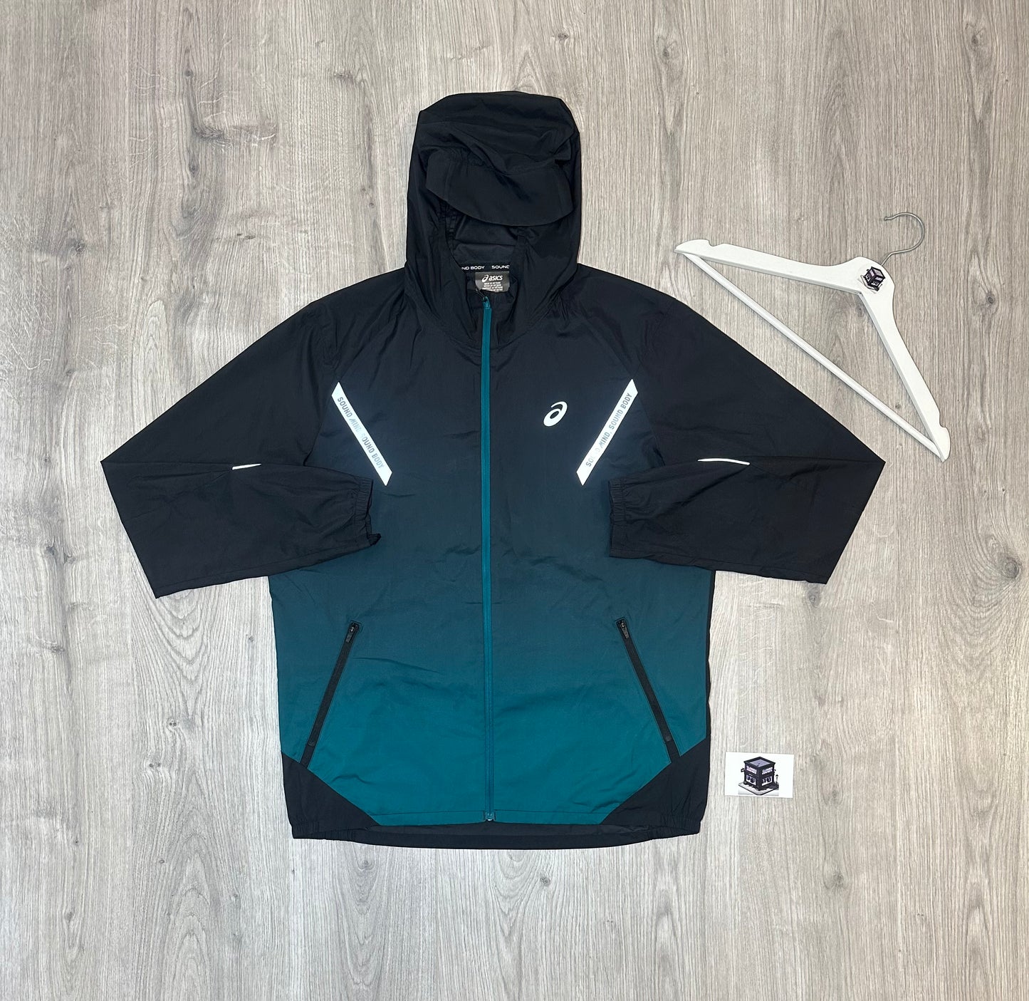 ASICS LITE SHOW TRACKSUIT TEAL/BLACK SIZE LARGE