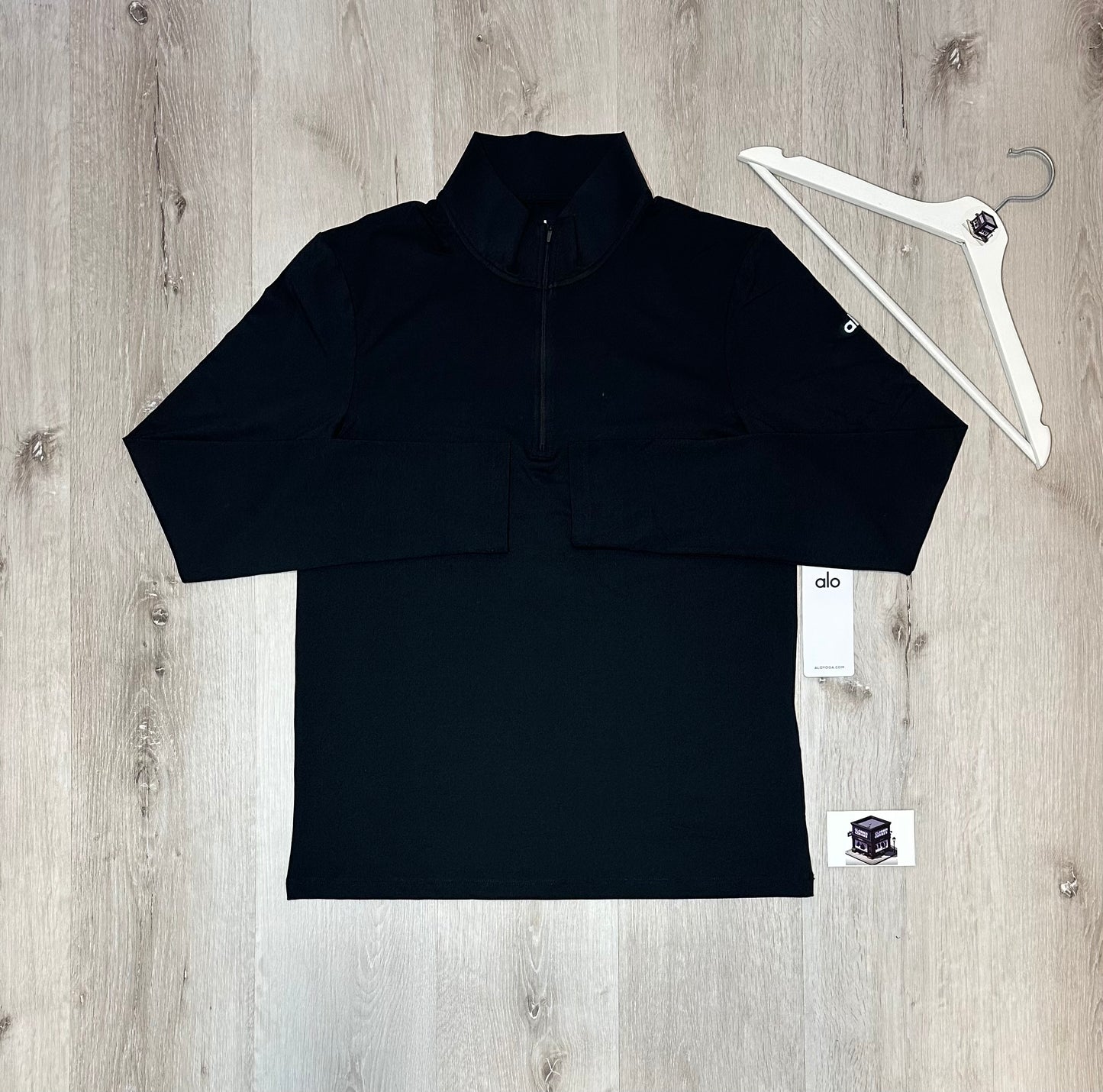 ALO CONQUER 1/4 ZIP REFORM LONG SLEEVE BLACK
