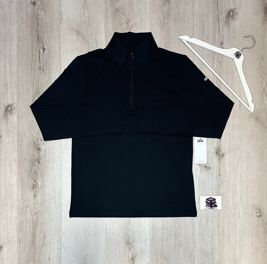 ALO CONQUER 1/4 ZIP REFORM LONG SLEEVE BLACK
