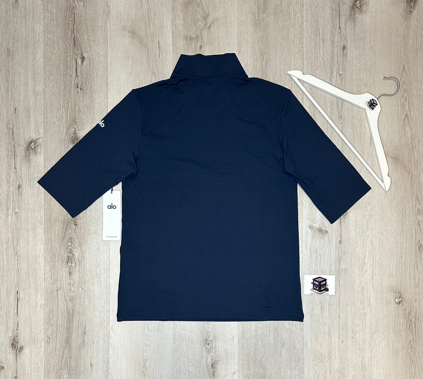 ALO CONQUER 1/4 ZIP REFORM LONG SLEAVE NAVY