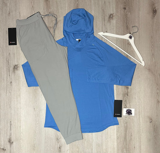 LULULEMON TRACKSUIT POOL PARTY/SILVER DROP