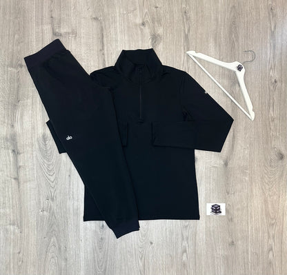 ALO CONQUER REFORM 3-PIECE TRACKSUIT BLACK SIZE SMALL