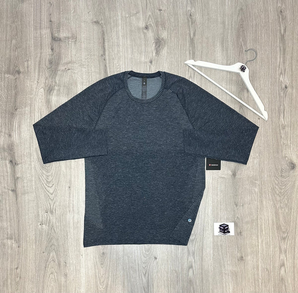 LULULEMON METAL VENT TECH LONG SLEEVE STARCH/NAVY