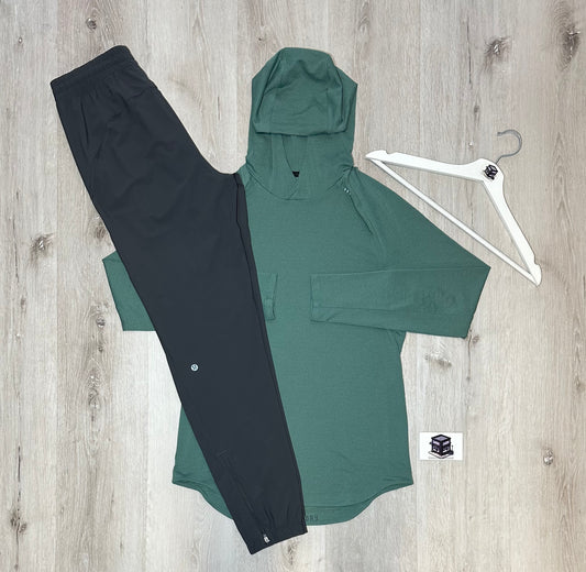 LULULEMON HOODIE TRACKSUIT GREEN/GREY SIZE SMALL