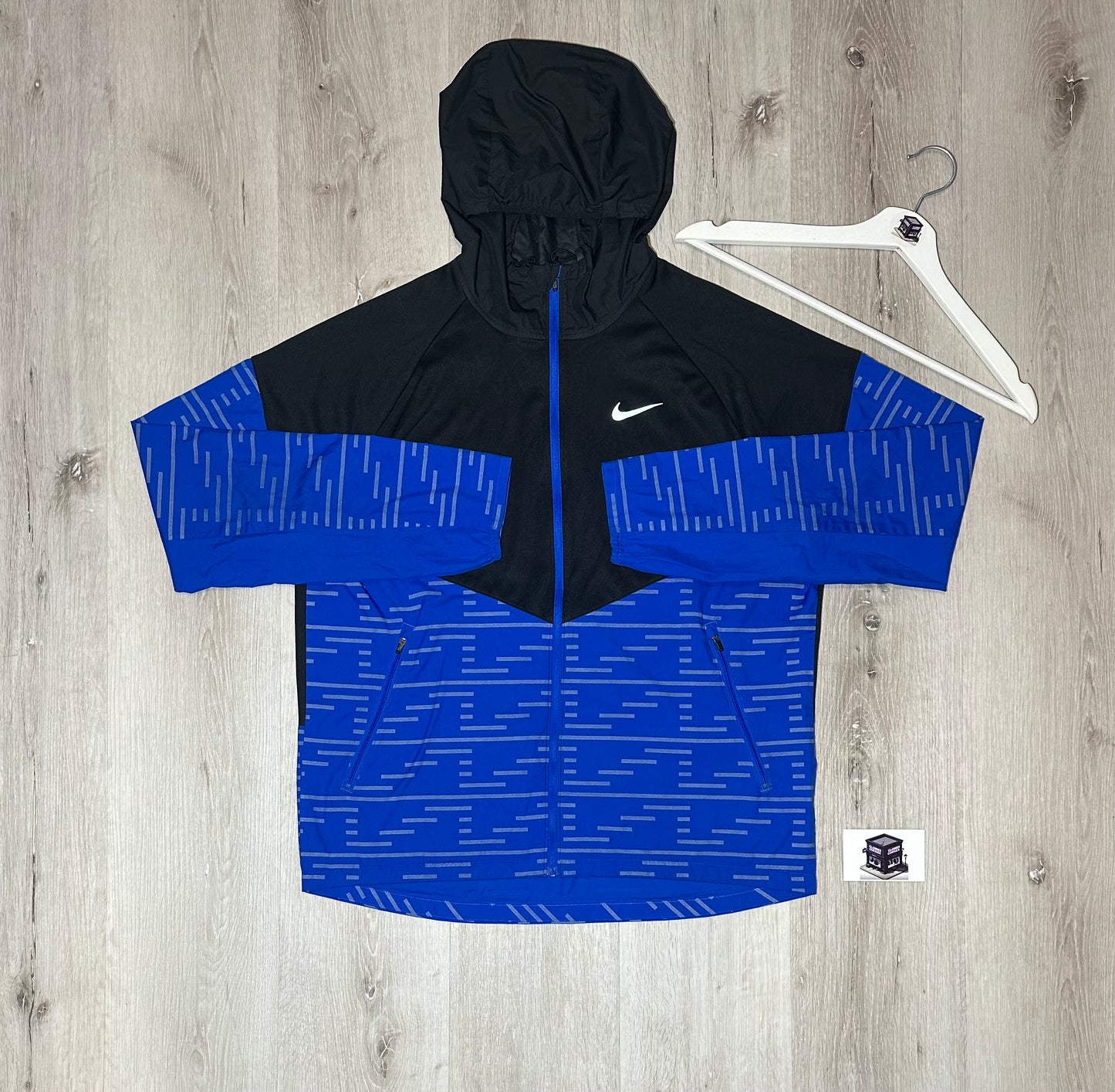 RARE NIKE REFLECTIVE REPEL 3 PEICE SET BLUE/BLACK SIZE LARGE