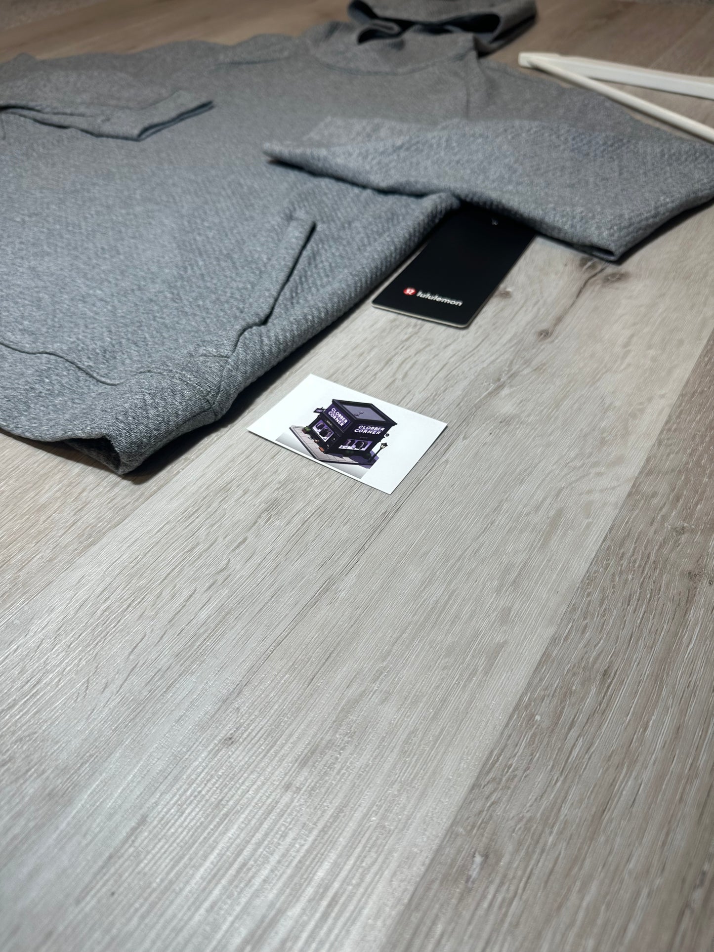 LULULEMON TEXTURED DOUBLE-KNIT COTTON HOODIE HEATHERED GREY