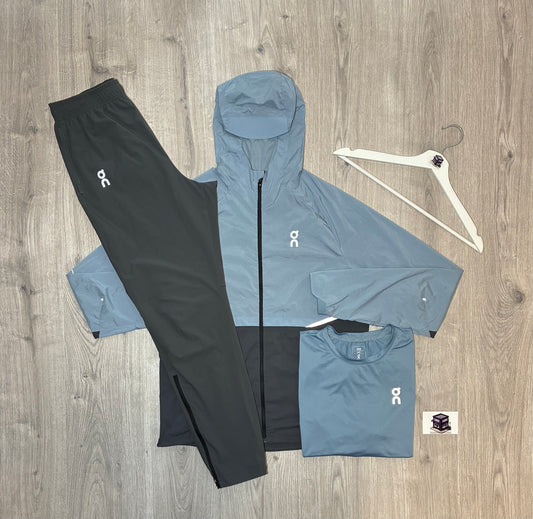 ON RUNNING 3-PIECE CORE TRACKSUIT BLUE/GREY SIZE SMALL
