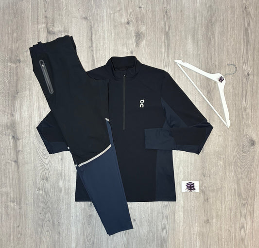ON RUNNING TRACKSUIT BLACK/NAVY SIZE LARGE