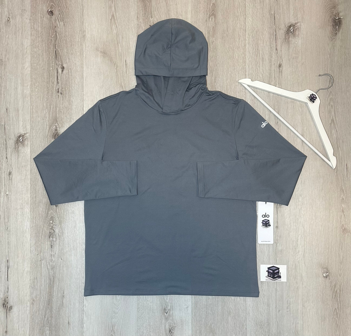 ALO HOODIE TRACKSUIT STEEL GREY SIZE LARGE