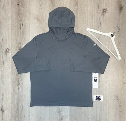 ALO HOODIE TRACKSUIT STEEL GREY SIZE LARGE