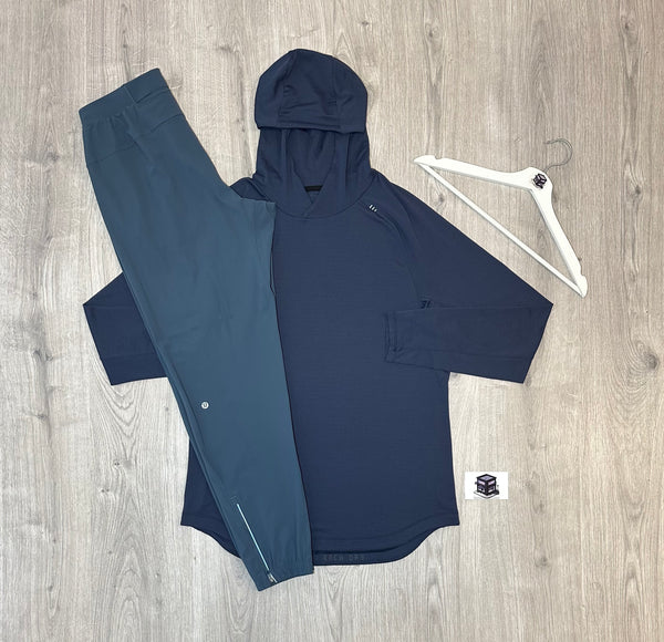 LULULEMON HOODIE TRACKSUIT NAVY/IRON BLUE SIZE MEDIUM
