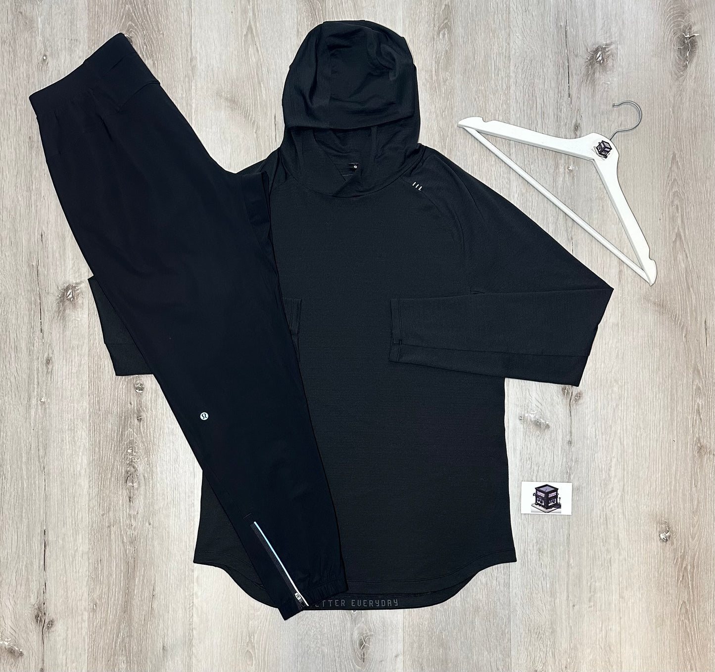 LULULEMON HOODIE TRACKSUIT BLACK SIZE LARGE
