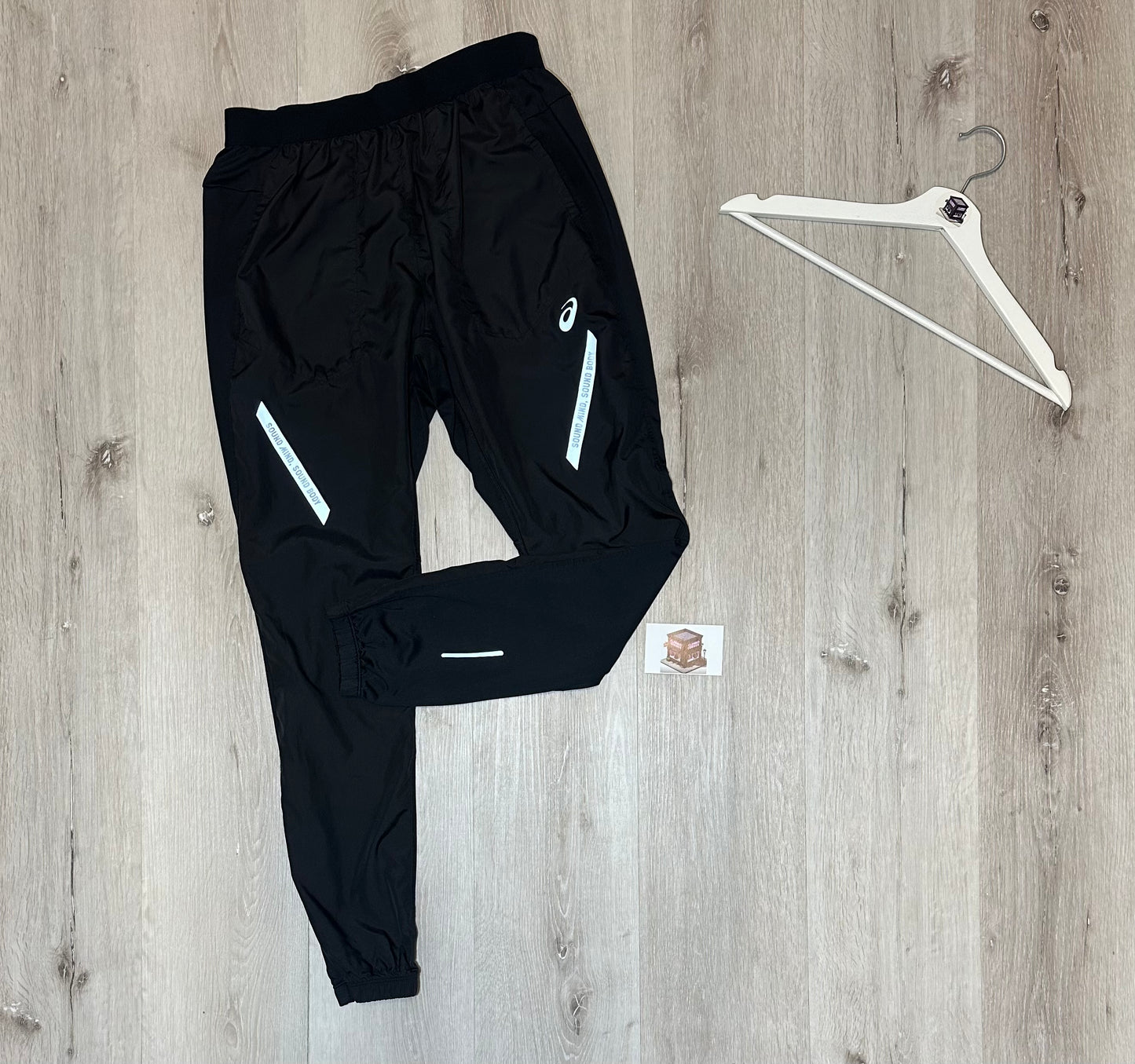 ASICS FUJITRAIL TRACKSUIT BLACK SIZE MEDIUM PANTS & SMALL JACKET
