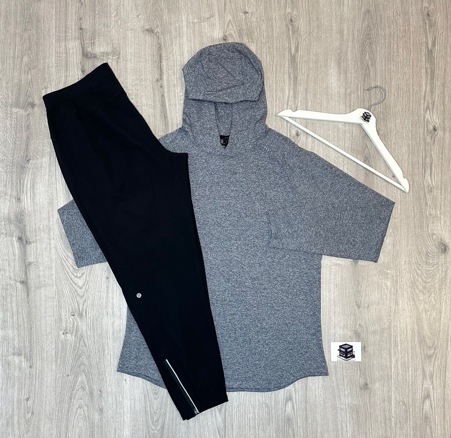LULULEMON HOODIE TRACKSUIT HEATHERED NAVY/BLACK SIZE XL