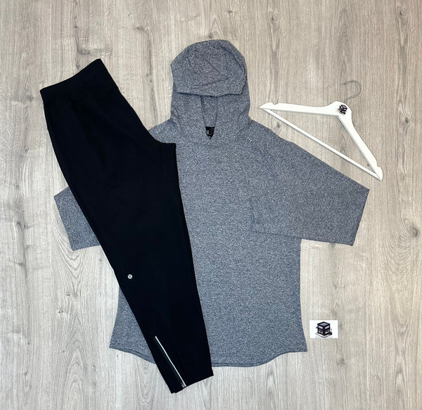 LULULEMON HOODIE TRACKSUIT HEATHERED NAVY/BLACK SIZE XL