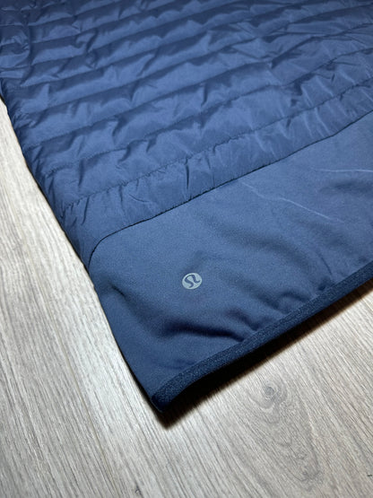 LULULEMON DOWN FOR IT ALL TRACKSUIT NAVY SIZE EXTRA LARGE JACKET & LARGE LONG PANTS