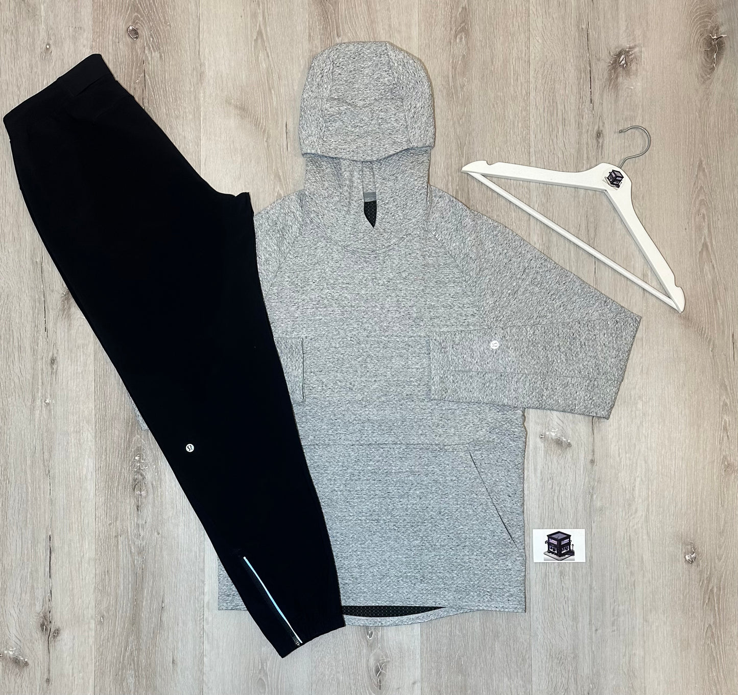 LULULEMON HOODIE TRACKSUIT GREY/BLACK SIZE MEDIUM