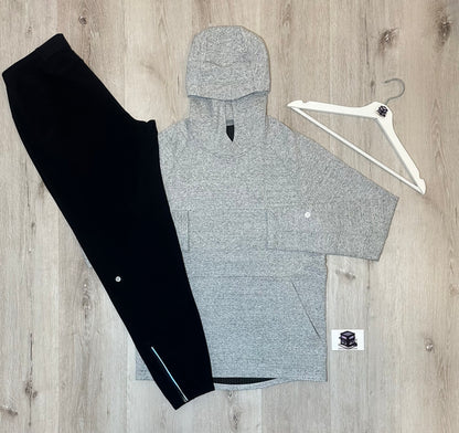 LULULEMON HOODIE TRACKSUIT GREY/BLACK SIZE MEDIUM