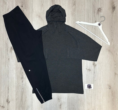 LULULEMON HOODIE TRACKSUIT GREY/BLACK SIZE LARGE