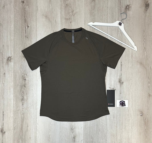 LULULEMON LICENSE TO TRAIN T-SHIRT OLIVE BROWN