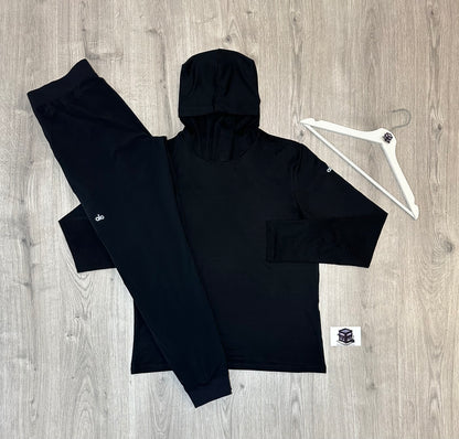 ALO CONQUER REFORM HOODIE TRACKSUIT BLACK SIZE MEDIUM