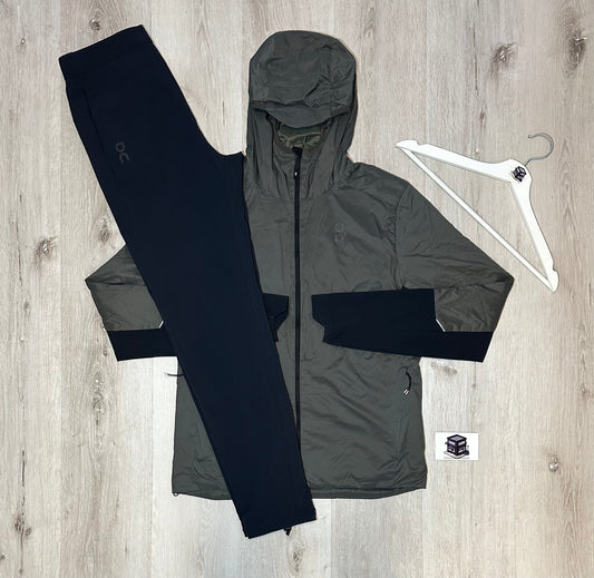 ON RUNNING TRACKSUIT KHAKI/BLACK SIZE SMALL