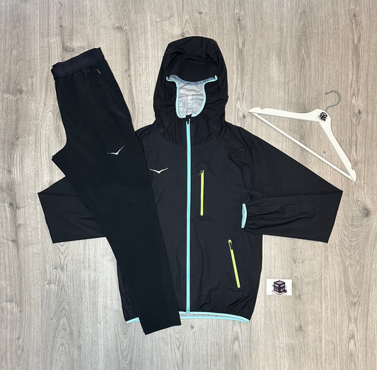 HOKA TECSKY WATERPROOF TRACKSUIT BLACK SIZE SMALL