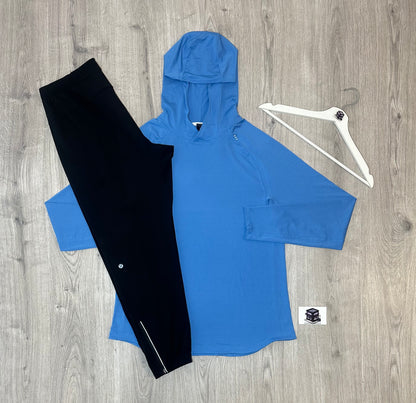 LULULEMON HOODIE TRACKSUIT BLUE/BLACK SIZE LARGE
