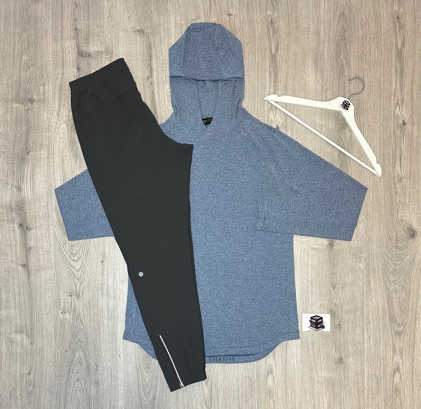 LULULEMON HOODIE TRACKSUIT BLUE/GREY SIZE LARGE