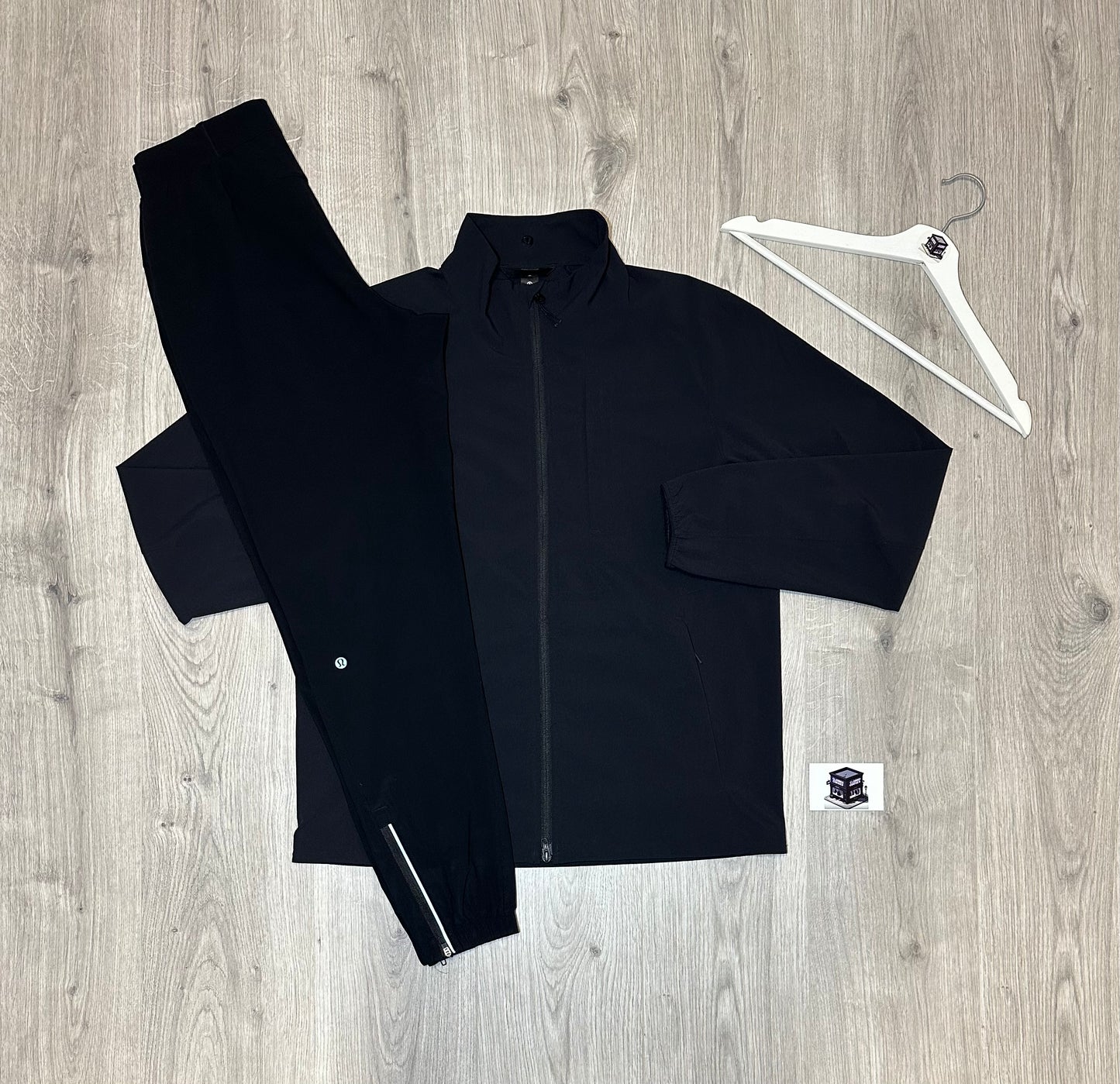 LULULEMON SOJOURN TRACKSUIT BLACK SIZE MEDIUM