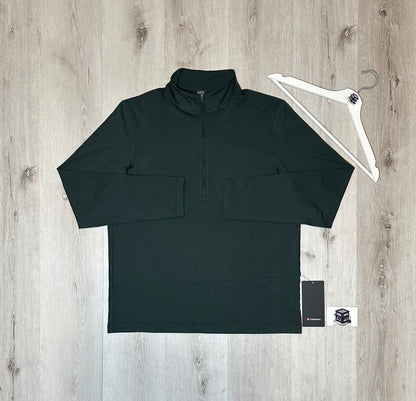 LULULEMON SOFT JERSEY HALF ZIP DARK FOREST GREEN