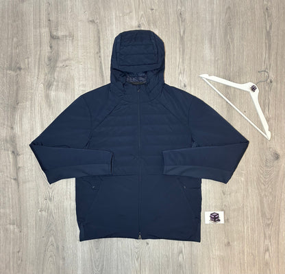 LULULEMON DOWN FOR IT ALL TRACKSUIT NAVY SIZE EXTRA LARGE JACKET & LARGE LONG PANTS
