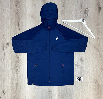 ASICS LITE SHOW TRACKSUIT NAVY SIZE MEDIUM