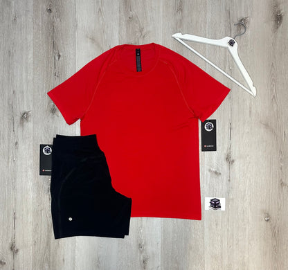 LULULEMON METAL VENT TECH SET RED/BLACK