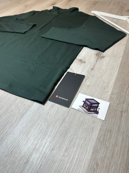 LULULEMON SOFT JERSEY HALF ZIP DARK FOREST GREEN