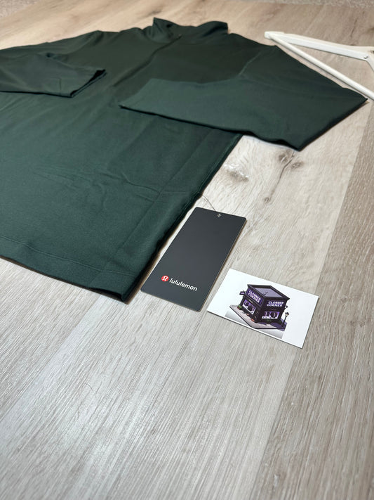 LULULEMON SOFT JERSEY HALF ZIP DARK FOREST GREEN